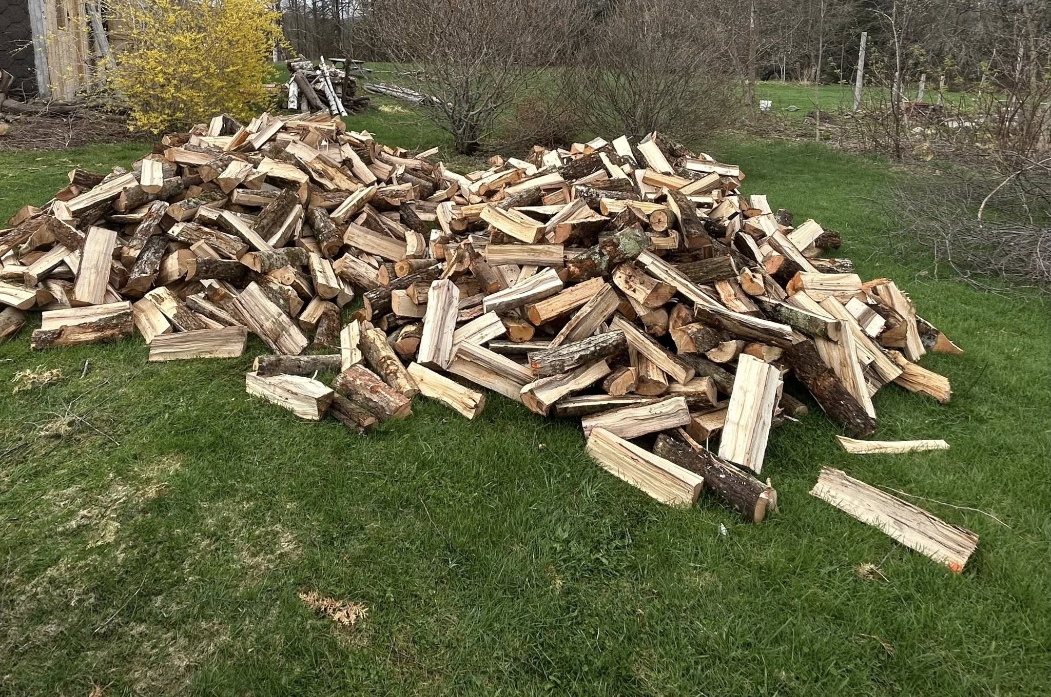 Stacked firewood ready for delivery
